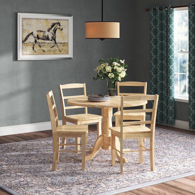 Lark Manor Eurich Drop Leaf Solid Wood Dining Set And Reviews Wayfair 2165